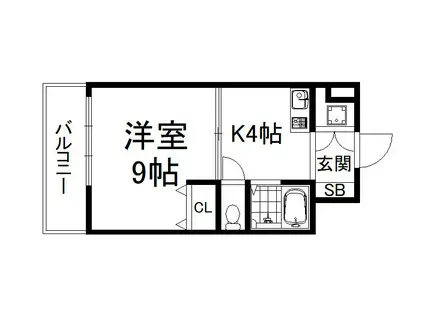 アネックス大久保(1K/4階)の間取り写真