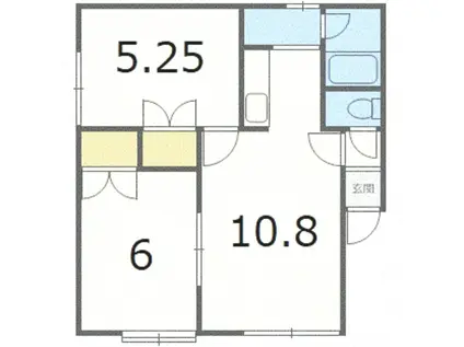 プラタナス曙A(2LDK/2階)の間取り写真