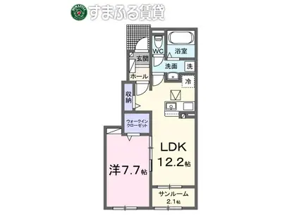 リアン テラス(1LDK/1階)の間取り写真
