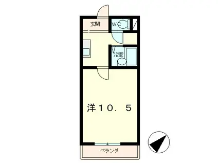 RACOOND1(1K/3階)の間取り写真