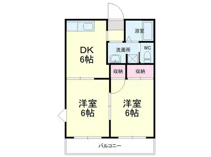 サンヒルス(2DK/1階)の間取り写真