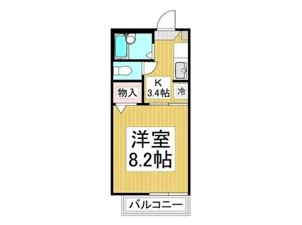 ディアスりんどうA棟(1K/2階)の間取り写真