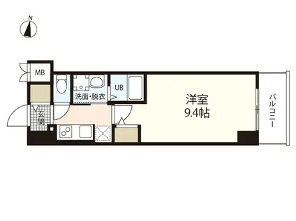 S-RESIDENCE広島駅DILETTO(1K/2階)の間取り写真