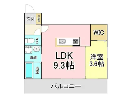 D-ROOM西小倉(1LDK/3階)の間取り写真