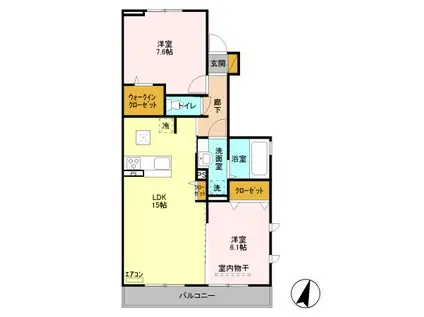 なんてんの郷III(2LDK/1階)の間取り写真