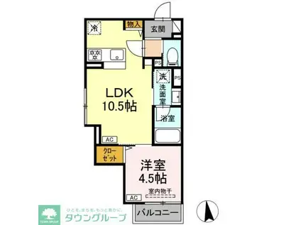 セレスティア青井II(1LDK/2階)の間取り写真