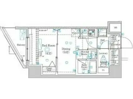 ラフィスタ北綾瀬(1DK/5階)の間取り写真