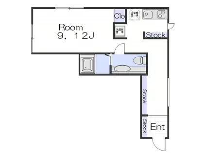 パーチェ東貝沢(ワンルーム/2階)の間取り写真