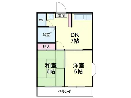 コーポ上浅田(2DK/2階)の間取り写真