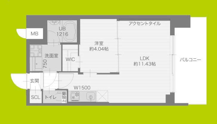 プレジオ城東(1LDK/11階)の間取り写真