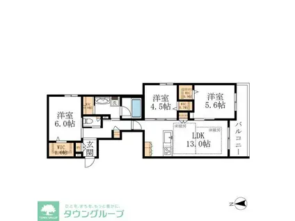 HEBEL MAISON 徳川園(3LDK/3階)の間取り写真