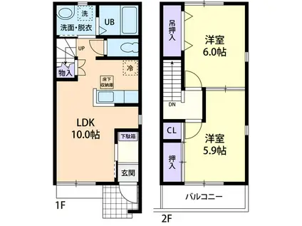 エスポワール(2LDK/1階)の間取り写真