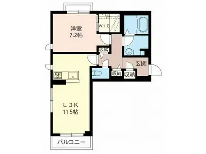 グランシャリオD(1LDK/2階)の間取り写真