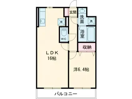 モアベリー(1LDK/4階)の間取り写真