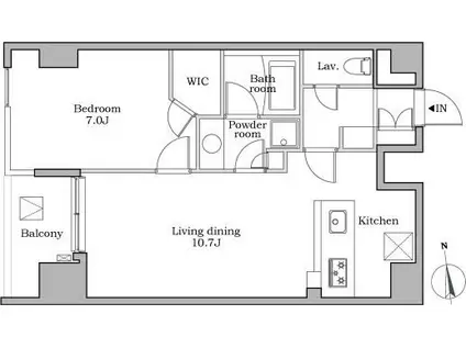 レジディア蒲田II(1LDK/15階)の間取り写真