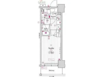 ガーラ・リバースクエア横濱南(1K/8階)の間取り写真
