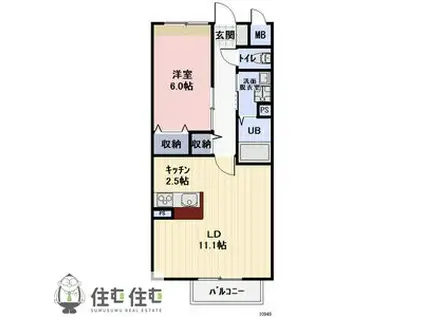 リバーサイド66(1LDK/1階)の間取り写真