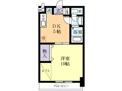 ビッグフォレストつくば(1DK/4階)の間取り写真