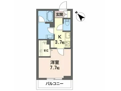 シャーメゾン松阪中央(1K/1階)の間取り写真