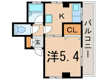 竹上ビル(1K/4階)の間取り写真