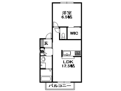メゾンMSK(1LDK/1階)の間取り写真