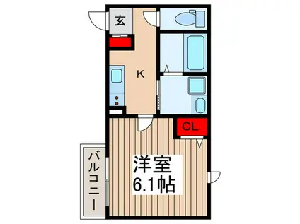 J-MAISON北浦和(1K/2階)の間取り写真