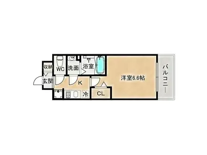 プレサンス都島エレナード(1K/2階)の間取り写真