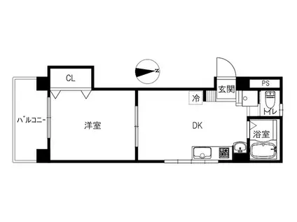 パウゼII(1LDK/2階)の間取り写真