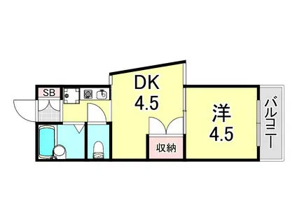クィンベーネ(1DK/3階)の間取り写真