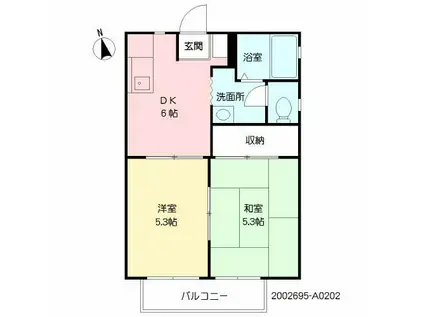 アネックス鍋島A(2DK/2階)の間取り写真