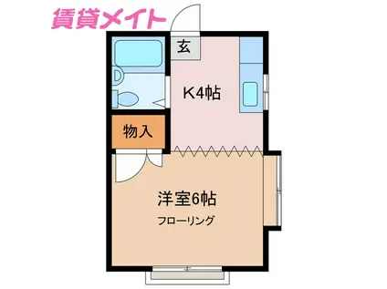 ウォールマリア(1K/2階)の間取り写真