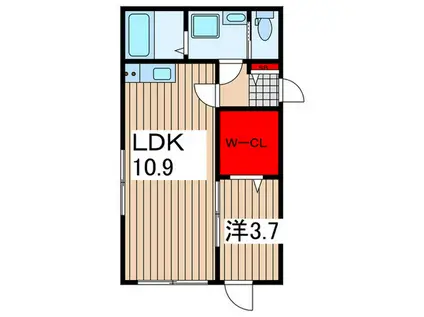 DIMORA K(1LDK/3階)の間取り写真