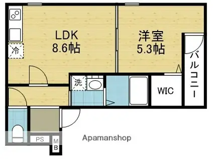 フジパレス PLUM(1LDK/2階)の間取り写真