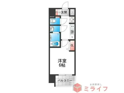 アドバンス大阪クラージュ(1K/7階)の間取り写真