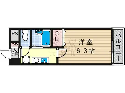 クインズウェイ(1K/7階)の間取り写真