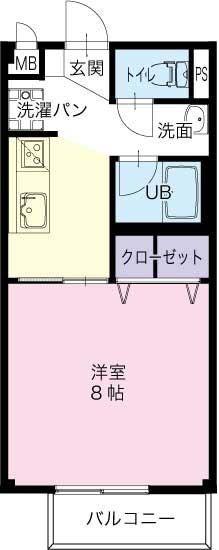 SURPLUS ラーム ふじ(1K/1階)の間取り写真