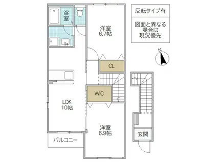 GRANDSLAMII(2LDK/2階)の間取り写真