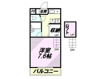 トリコロール・ピエテ(1K/1階)の間取り写真