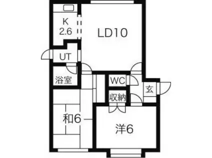 プラスパーク平岸C(2LDK/2階)の間取り写真