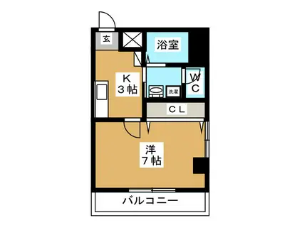 ステージ弥生マンション(1K/6階)の間取り写真