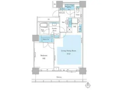 クラス青山(1LDK/13階)の間取り写真