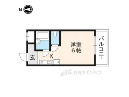 カーサ栗栖(1K/3階)の間取り写真