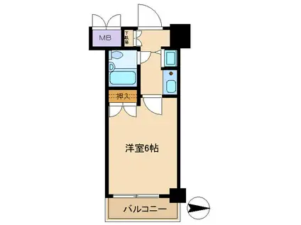 グローリア初穂東糀谷(1K/6階)の間取り写真