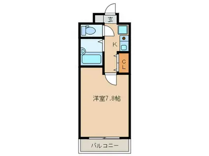 西新ヴィンテージ(1K/8階)の間取り写真