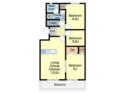 ヴェルデフォーユーII(2SLDK/2階)の間取り写真