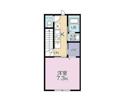 エスパーダひばりが丘1丁目(1K/2階)の間取り写真