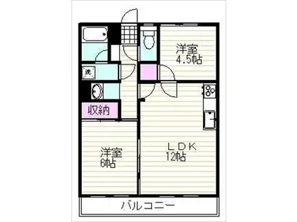 MONTRAY大岡(2LDK/2階)の間取り写真