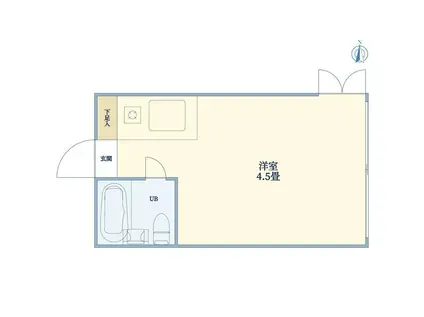 小田急線 代々木上原駅 徒歩9分 人気エリア東向き管理費無し物件(ワンルーム/1階)の間取り写真