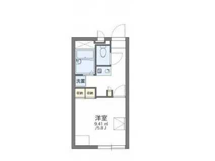 レオパレス輝(1K/1階)の間取り写真