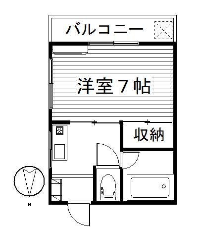 サンフラワー(1K/1階)の間取り写真
